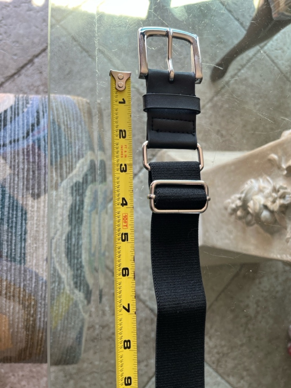 Nike Black Belt with White Swoosh and Silver Hardware